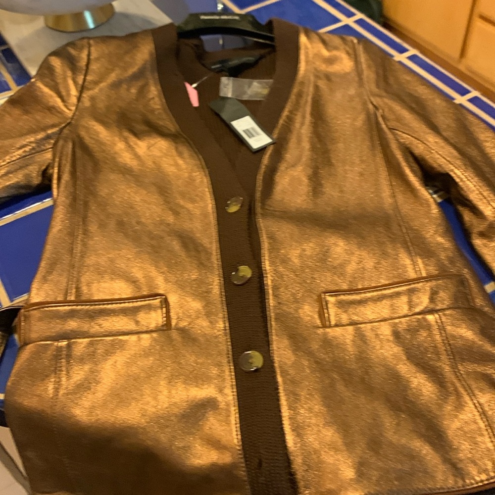 NWT Marc Jacobs Leather sweater jacket.  Size Small.